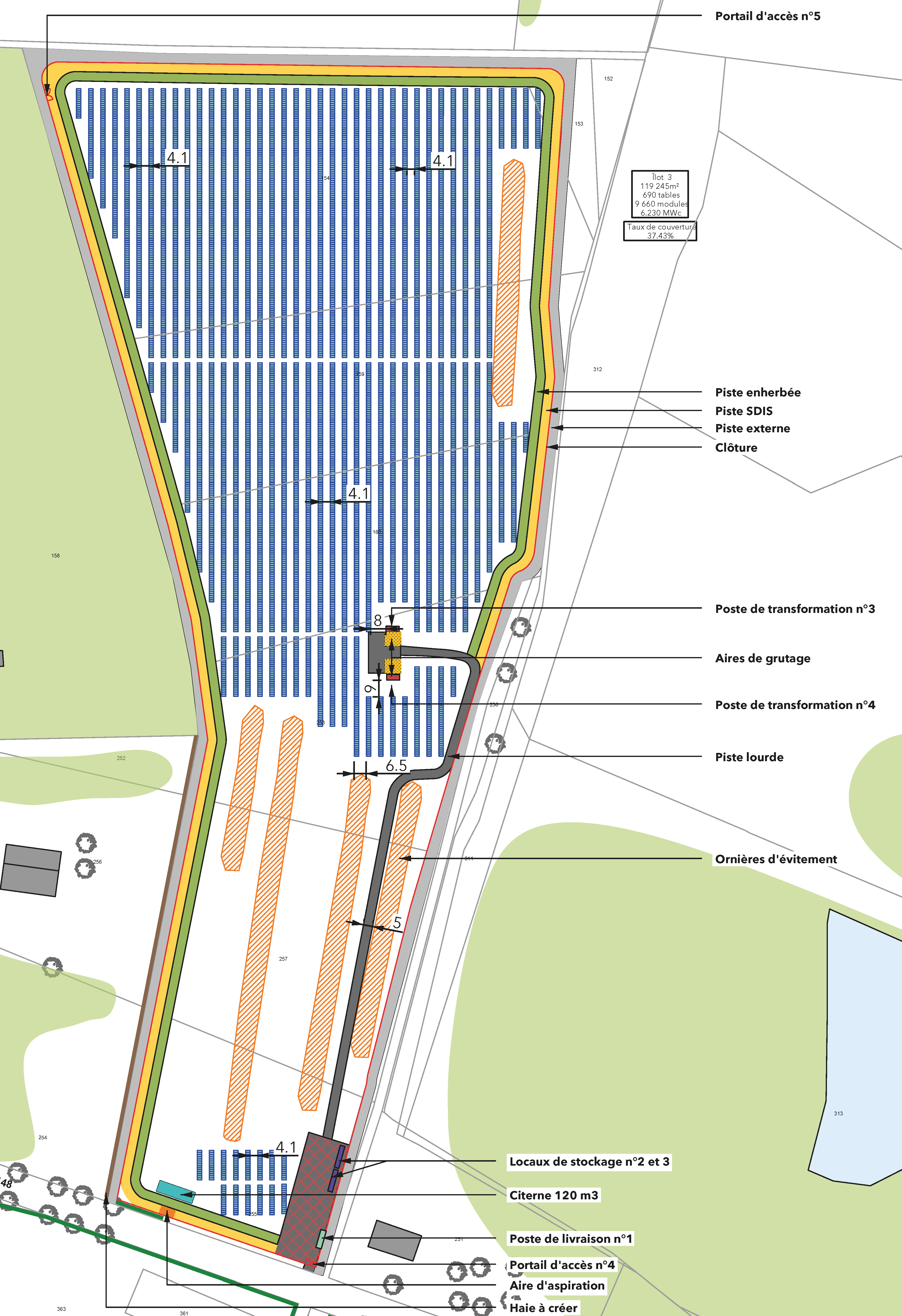 Plan d'implantation photovoltaïque